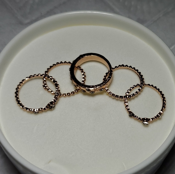 Boho Rose Gold Ring Set - Picture 4 of 5